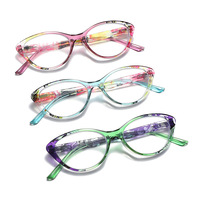Lunettes de lecture œil de chat Floral Anti-lumière bleue Lunettes presbytes élégantes pour femmes Lunettes de lecture style rétro