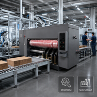 Machine automatique d'impression flexographique, de découpe et de rainurage pour carton ondulé avec encre à base d'eau pour boîtes cadeaux
