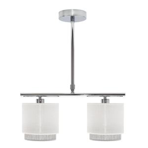 Lampada 2xE14, bianca e grigia, dimensioni 40x14 cm, ideale per l'illuminazione decorativa in case e uffici. - Product Image 1