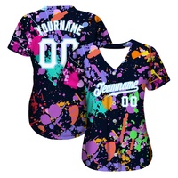 Bottond Pinstrip Filles Broderie Canada Amérique Baseball Uniforme Ensemble Personnalisé Blanc Noir et Blanc Jersey Baseball