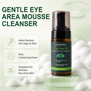 Espuma hidratante y calmante para el contorno de ojos con aceite de árbol de té natural, extracto de pepino y aceite de coco para el cuidado de la piel en casa (venta al por mayor) - Product Image 3