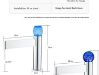 Robinet de lavabo moderne en laiton brossé à capteur tactile LED, avec cartouche céramique, monotrou, à poser sur le comptoir, monocommande