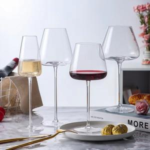 Luxo longa caule transparente personalizado estilo moderno sem chumbo cristal exclusivo vinho tinto vidro copos de vinho conjunto de 6 - Product Image 2