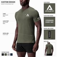 T-shirt de sport pour homme à manches raglan, col rond, fentes latérales, respirant, séchage rapide, doux pour la peau, personnalisable OEM, marque privée
