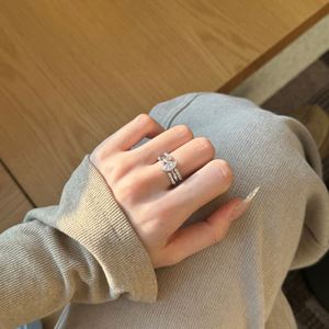 Dylam Fashion Stylish Women Jewelry Accessories S925 Silver Fit <b>Stacking</b> Wear Open Adjustable 5A Zirconia Bridal Promise <b>Rings</b> - Product Image 2