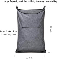 Panier à linge mural de grande capacité avec porte pratique design suspendu sac de rangement à large ouverture pour vêtements sales