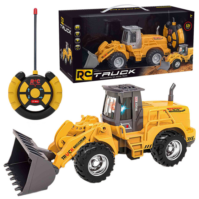 Customized Remote Control Electric Construction Toy Tractor RC Cars Charging Lights for Kids Toys Wholesale Car Tracks Toy