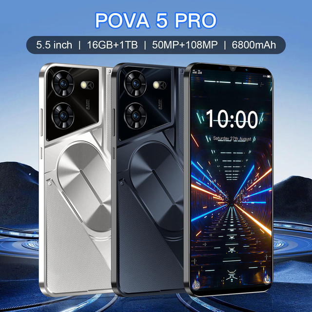 Global Version Android Unlocked Pova 5 Pro 5.5 Inch Screen Smartphone Cheap Chinese Mobile Phones