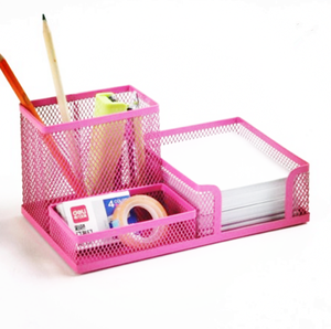 สำหรับ JM9058 ออแกไนเซอร์จัดโต๊ะทำงานแบบตาข่ายพร้อมที่ใส่ดินสอ อุปกรณ์เสริมบนโต๊ะทำงาน ตะกร้าเก็บของ 3 ช่อง ที่ใส่ปากกาโลหะ - Product Image 3