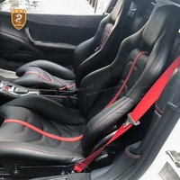 Garnitures intérieures de voiture Siège baquet de luxe réglable en cuir de fibre de carbone pour Ferrari 458 Speciale 488 Sport Racing Seat
