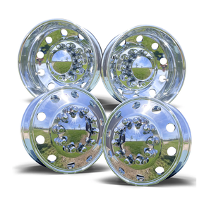 Jante de camion en aluminium chromé 8,25 x 24,5 |   Nouvelle roue commerciale pour charges lourdes, remplacement/réparation personnalisé, garantie 1 an - Product Image 6