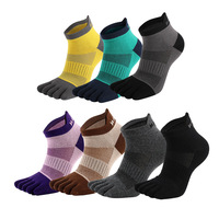 Chaussettes à cinq doigts en coton peigné respirantes et absorbantes pour hommes et femmes ; Chaussettes anti-friction ; Chaussettes