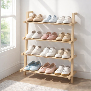 Shoe Rack Multi Layer Bamboo Design Space Saving Simple Japanese Style For Home And Dormitory - Product Image 1