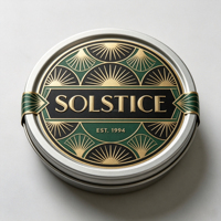 Autocollants pour boîtes de conserve de caviar, imperméables, écologiques, durables, résistants au gel, personnalisés, avec étiquettes en feuille d'or gaufrée, pour caviar de sturgeon noir et étain