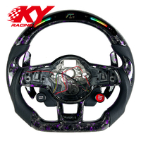 Volkswagen VW Golf Mk7 Mk7.5 R 7R GTI GTD GTE TSI Polo Tiguan Jetta GLI Scirocco için dövme karbon fiber LED'li RPM göstergeli direksiyon simidi
