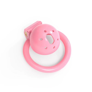 Rosa Mini Keuschheit käfig für Sissy Holy trainer Schwanz käfig mit 5 Größen Penis ringe Set Bondage Slave Abstinenz Sexspielzeug für Männer - Product Image 2