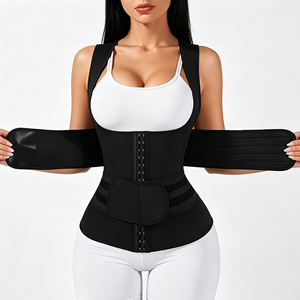 <span class=keywords><strong>Gilet</strong></span> amincissant en latex <span class=keywords><strong>noir</strong></span> à double ceinture, haute compression, avec logo personnalisé, pour <span class=keywords><strong>femme</strong></span>, contrôle du ventre, grandes tailles - Product Image 1