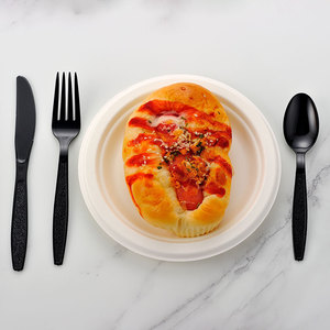 Chất lượng cao dùng một lần nhựa dĩa muỗng PS dao kéo Da Mô hình đồ dùng takeout nhà hàng thiết lập - Product Image 5