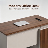 Bureau de direction modulaire en bois convertible moderne et personnalisé avec rangement durable et écologique pour bureau à domicile ou villa