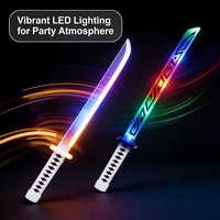 Réplique de katana LED Demon Slayer, costume d'anime pour Halloween, épée de samouraï lumineuse, katana LED changeant de couleur avec effets sonores