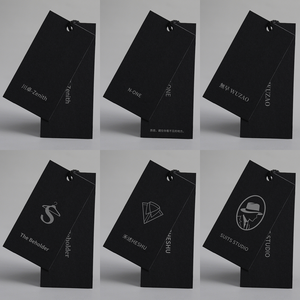 <b>Black</b> Card Tag Simple Brand Men's Clothing Custom Tag High-End Label <b>Black</b> Paper Tag Clothing Accessories Factory Direct Sale - Product Image 5
