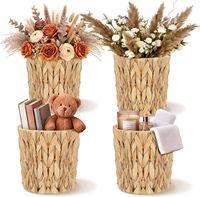 4 paniers tissés pour plantes, paniers de rangement en rotin tissé de style bohème pour la décoration et le rangement de la chambre et du salon