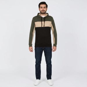 Sudadera con Capucha Casual de Invierno para Hombre, 100% Algodón, Terciopelo, Tallas Grandes, Diseño con Cremallera, Logotipo Bordado, Bloques de Color, Estilo Urbano, Estampado Variado - Product Image 1