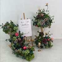 Arrangement floral artificiel en soie rose poudré pêche moderne de qualité supérieure, centre de table de mariage, rangée de fleurs cascade de 60 cm pour le sol