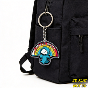 Lindo llavero acrílico de la Parca con arcoíris y la inscripción 'You're Next', con diseño peculiar y adorno de guadaña, para llaves, bolsos y mochilas - Product Image 3