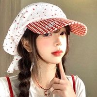 Topi Kerudung Kasual Red Star Wanita 2026 Model Terbaru, Topi Peaked Ringan, Bernapas, dan Dapat Disesuaikan untuk Musim Semi/Panas