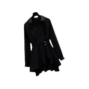 Chemisier formel pour femmes en gros, col en V, cintré, amincissant, sans bretelles, 100 % polyester, nouveau style - Product Image 5
