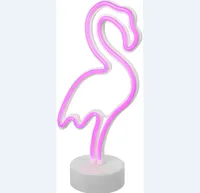 Amazon tira de luz neon decorativa personalizada, venda quente de filme com bateria alimentada por flamingo para festa