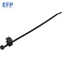 OC29 Serre-câbles en nylon noir avec clip de bord et support pour tuyau/tube, outil de fixation pour la gestion des câbles, ne se desserrent pas facilement