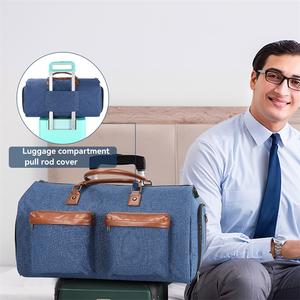 Bolsa de Viaje Plegable Impermeable para Trajes de <span class=keywords><strong>Hombre</strong></span> con Logotipo Personalizado, Bolsa de Lona Resistente para Equipaje de Negocios, Bolsa de Ropa de Cuero de Lujo - Product Image 2