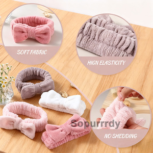Custom Logo Ladies' Multicolored <b>Headband</b> <b>for</b> Girls with Bow <b>Face</b> <b>Wash</b> <b>Headband</b> Flannel <b>Headband</b> Spa <b>Headband</b> Soft <b>Headband</b> - Product Image 2