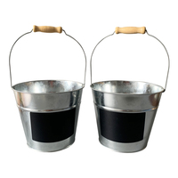 Seau de jardin en métal avec tableau noir Pots de fleurs galvanisés pour décoration intérieure et extérieure