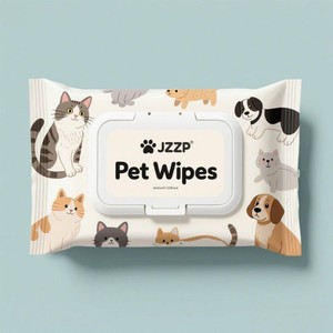 Toallitas húmedas para mascotas biodegradables orgánicas OEM al por mayor piel sensible y desechable material de papel suave adecuado para gatos y perros - Product Image 1