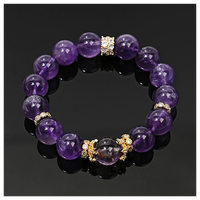 Bracelet en améthyste naturelle d'Uruguay pour femmes, chaîne de main violette bolivienne