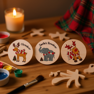 Juego de manualidades de bambú y madera, 65 piezas, placas de formas mixtas sin terminar para manualidades, proyectos decorativos de bricolaje - Product Image 2