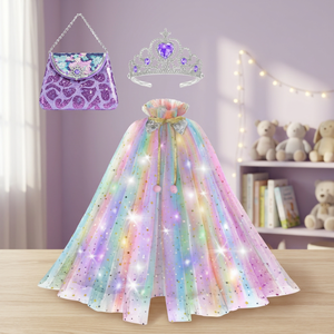 Baguettes de fée sirène pour enfants, accessoires en polyester à paillettes pour filles de 2 à 4 ans, accessoires de fête, bâtons magiques - Product Image 1