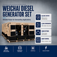Générateur diesel Weichai 100 kW 125 kVA, série Weichai, groupe électrogène diesel à capot ouvert ou silencieux