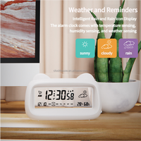 Minuteur d'étude avec affichage 12/24 heures, horloge de table numérique électronique personnalisée avec rétroéclairage, design mignon de dessin animé, en plastique, pour le Ramadan