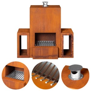 Cheminée à bois amovible au sol en acier résistant aux intempéries - Product Image 2