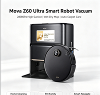 Mova Z60 Ultra Smart Robot Mop Vacuum 28000Pa Daya Hisap Tinggi Navigasi LDS Pel Basah Kering Perawatan Karpet Otomatis Anti Kusut