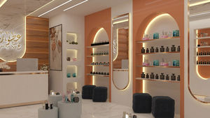 Design d'intérieur <span class=keywords><strong>de</strong></span> <span class=keywords><strong>parfumerie</strong></span> <span class=keywords><strong>de</strong></span> style méditerranéen, étagère <span class=keywords><strong>de</strong></span> parfum sur mesure pour <span class=keywords><strong>la</strong></span> vente au détail, vitrine <span class=keywords><strong>de</strong></span> luxe pour parfums en verre - Product Image 4