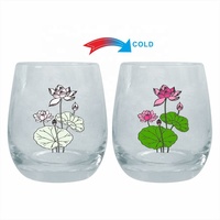 Cadeau personnalisé Meilleur vendeur Cadeau de Noël Tasse en verre à sublimation à motif OEM Tasse en verre magique à changement de couleur