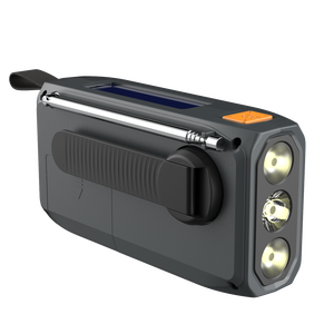 2025 mới nhất ngoài trời khẩn cấp Hand Crank năng lượng mặt trời thoa thoa + đài phát thanh loa không dây với SOS báo động Đèn pin/ngân hàng điện - Product Image 3