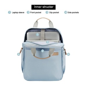 15" Large Waterproof Eco-Friendly Nylon Softback <b>Laptop</b> <b>Backpack</b> Business Arcuate Shoulder Strap Zipper Open Airbag Protection - Product Image 2