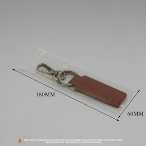 Cross-border PU <b>Leather</b> Embossed Logo Vintage Style Business Gifts Car Chain Pendant Model Rectangle 2 <b>Keyrings</b> <b>Leather</b> Key Fob - Product Image 4