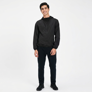 Veste d'extérieur pour homme, résistante à l'eau, séchage rapide, fine, coupe-vent, à capuche, respirante, réfléchissante, décontractée - Product Image 1
